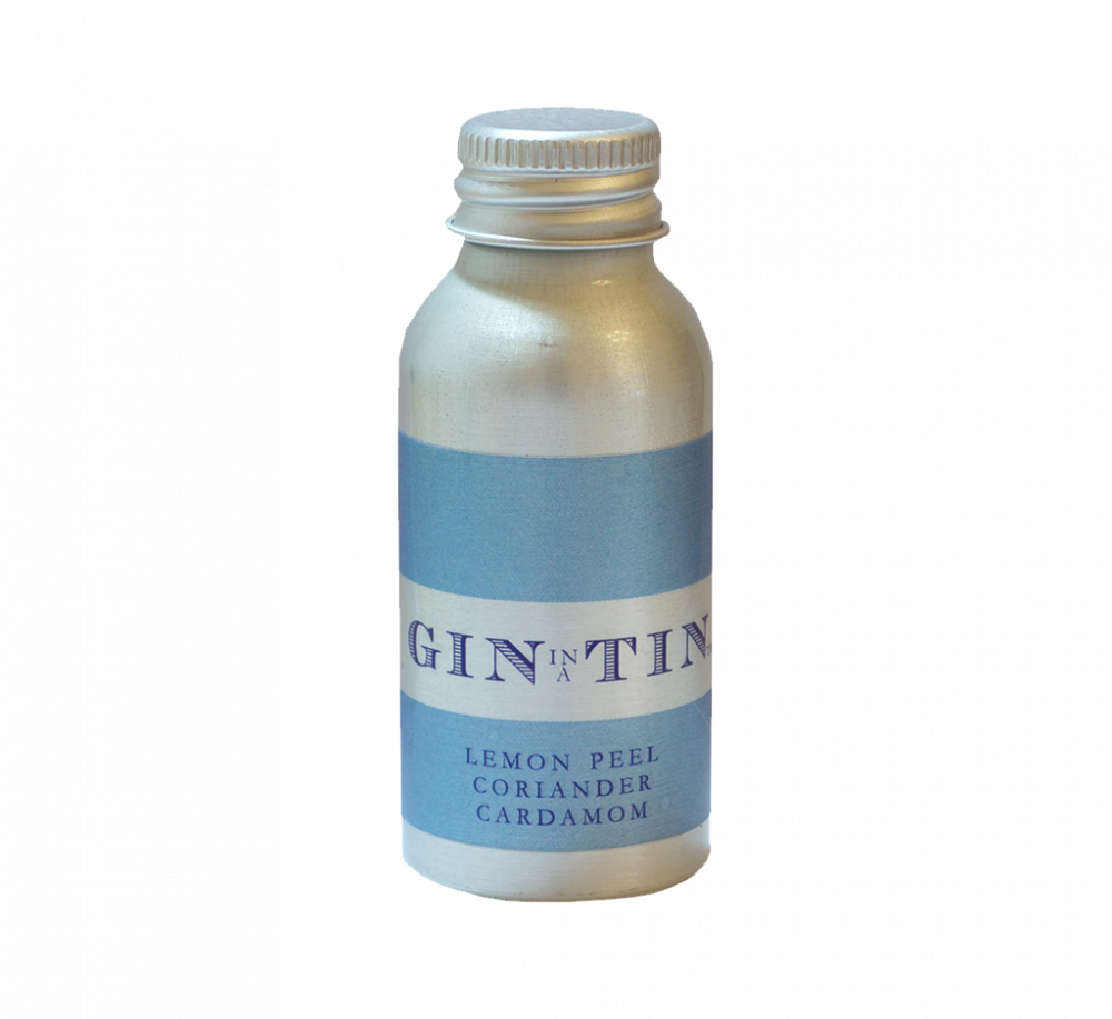 GIN IN A TIN 35ml TIN - NO.2 lemon peel, coriander and cardamom flavour gin in a mini tin