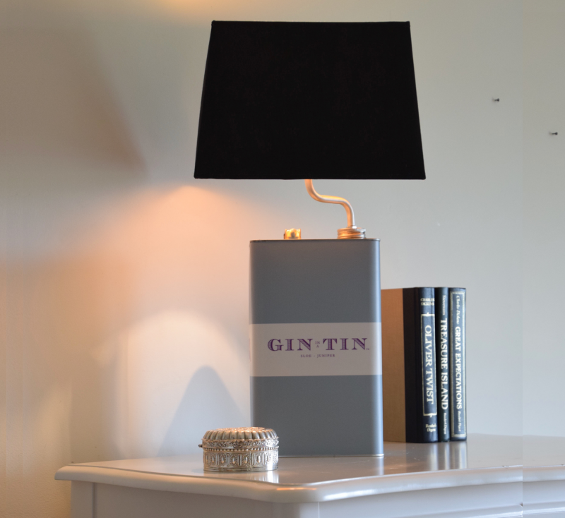 Gin In A Tin - Gloria The Gin Tin Lamp - No.15 Black Shade