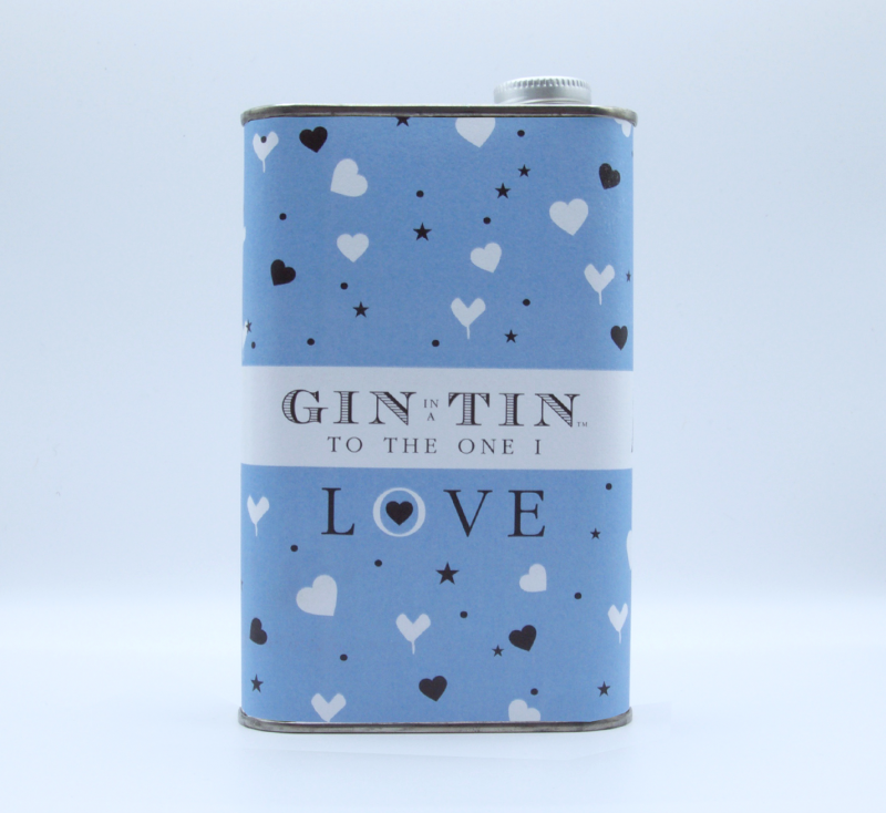 Gin In A Tin 50cl Tin - Love Collection - Blue Hearts