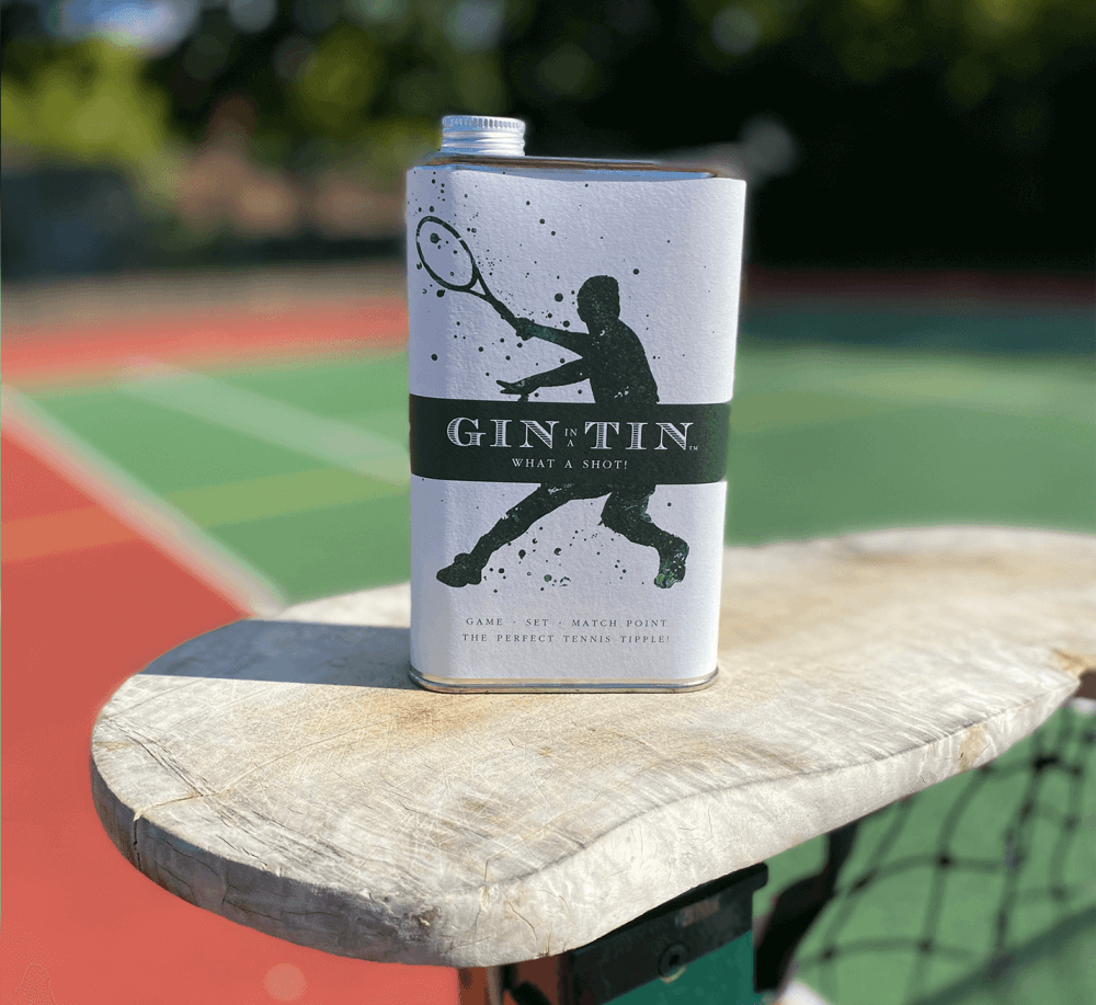 Gin In A Tin - What a Shot tennis theme tin of gin