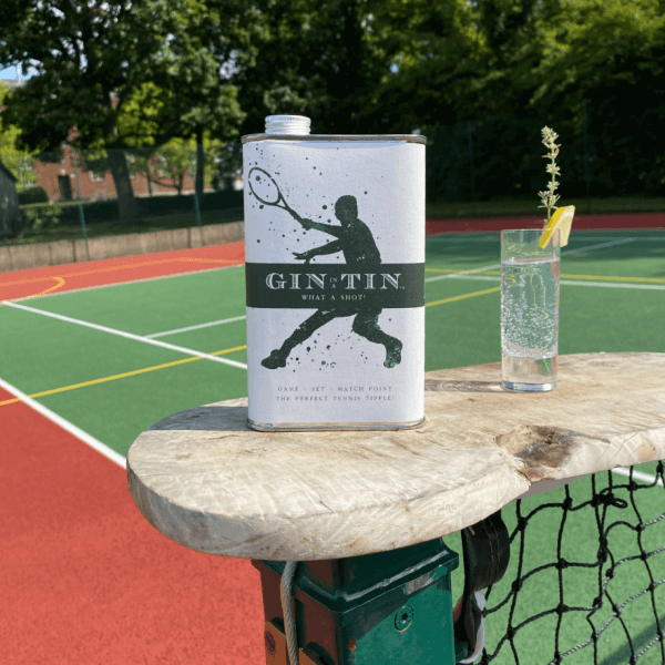 Gin In A Tin - What a Shot! tennis themed tin of gin