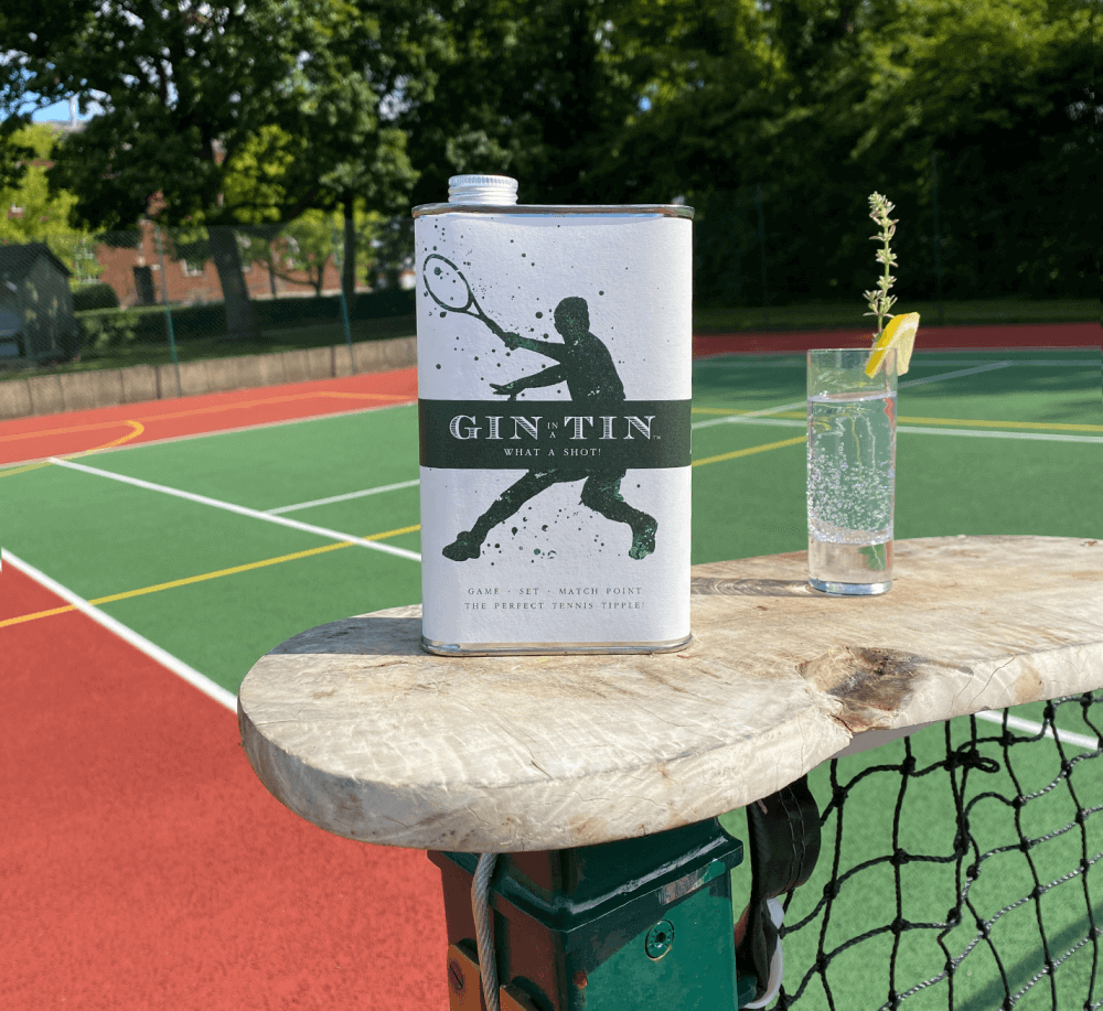 gin in a tin - tennis design tin
