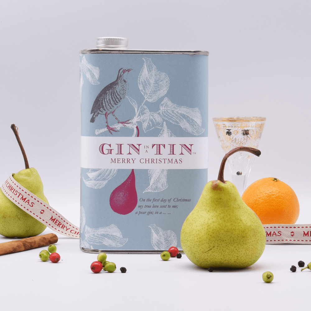 Christmas gin in a tin